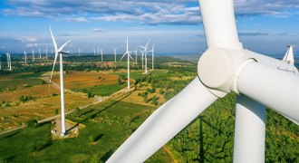 Éoliennes assurant le développement durable.